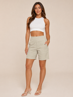 Astra Bermuda Shorts Women | High Waist, Straight Leg, Pockets