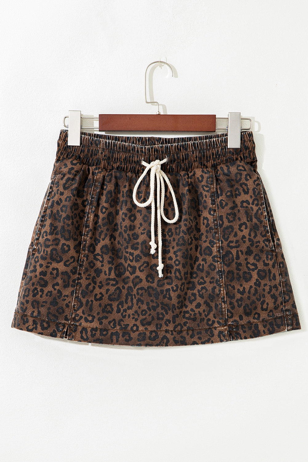 Bella Skort | Denim, Leopard Print, Adjustable Drawstring