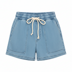 Breezy Denim Shorts | Adjustable Drawstring, Acid Wash for Women
