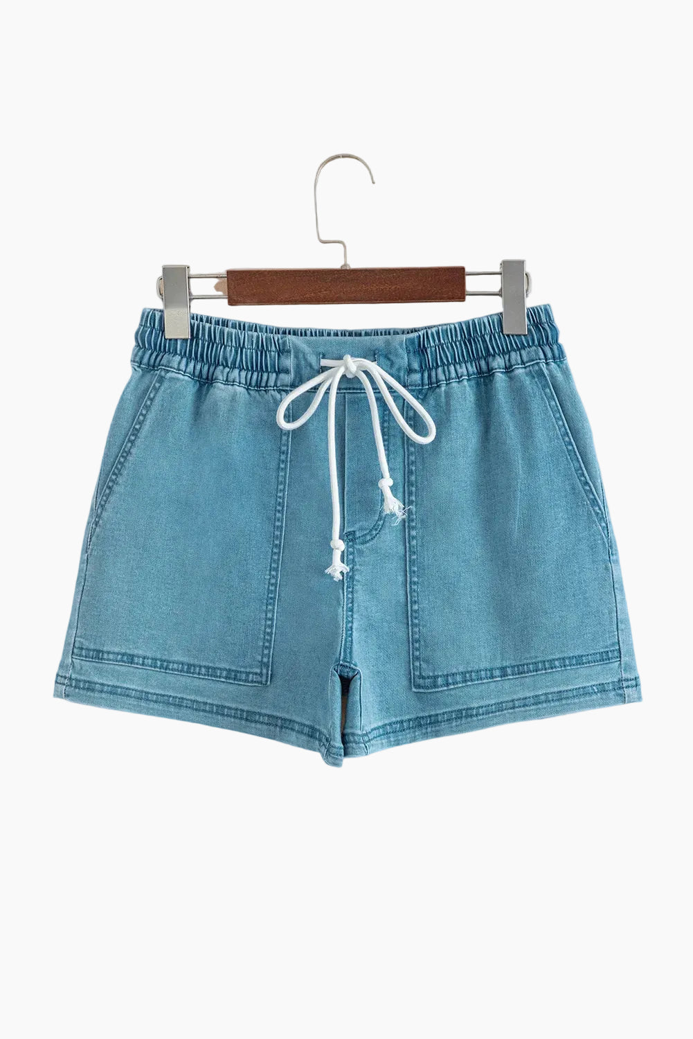 Breezy Denim Shorts | Adjustable Drawstring, Acid Wash for Women
