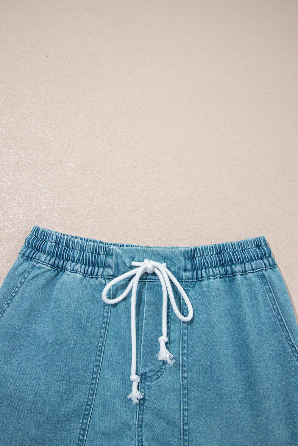 Breezy Denim Shorts | Adjustable Drawstring, Acid Wash for Women