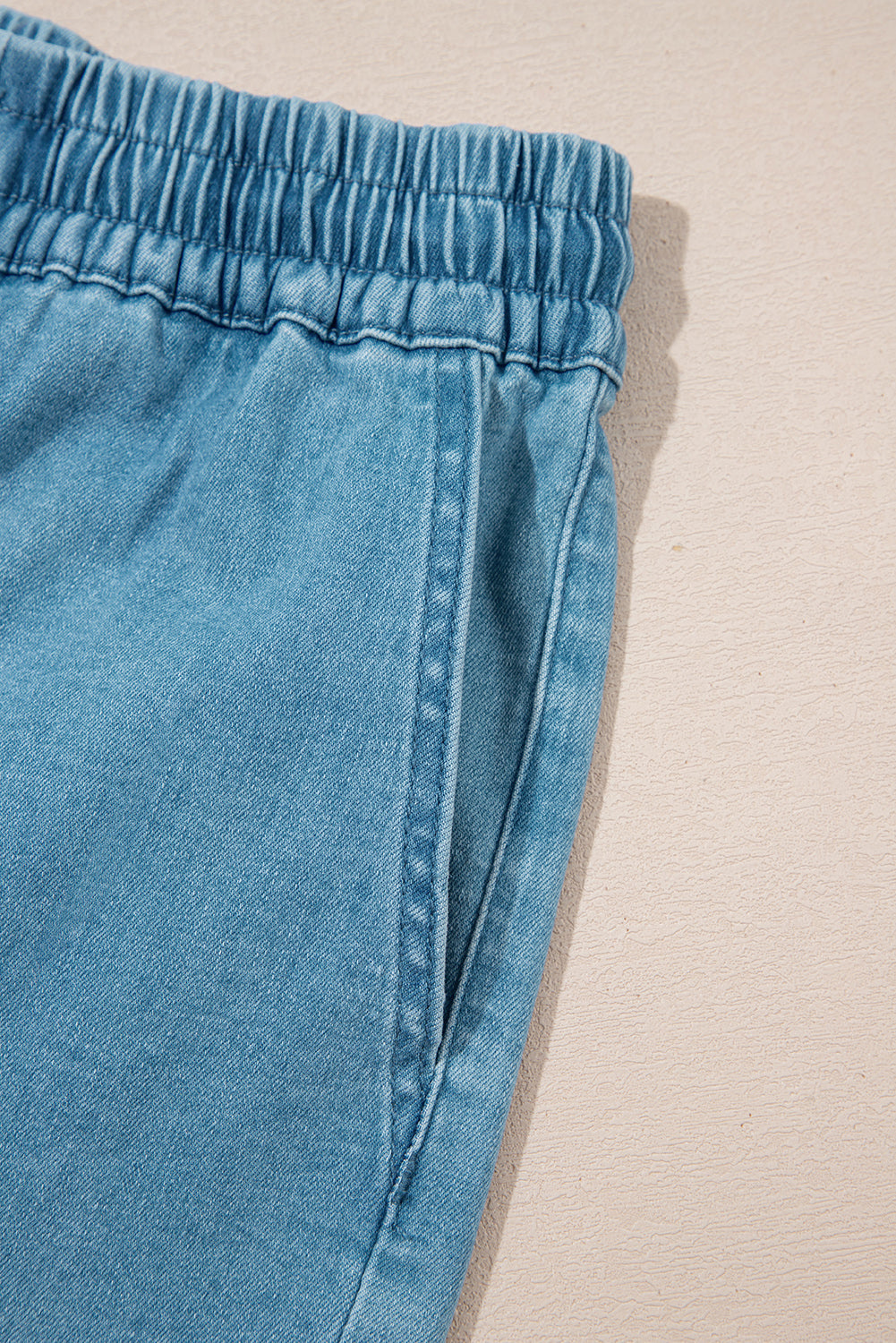 Breezy Denim Shorts | Adjustable Drawstring, Acid Wash for Women