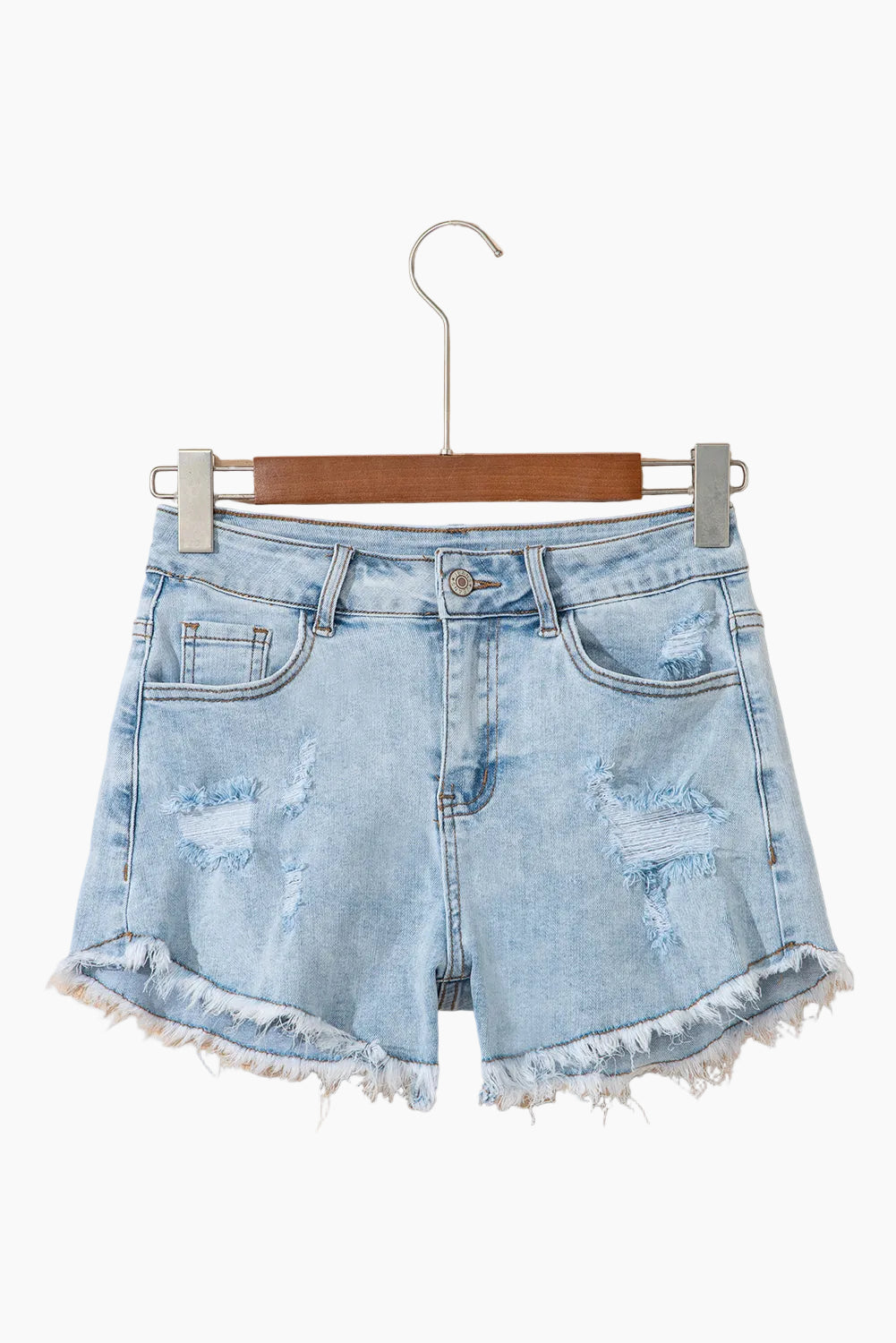 Breezy Ladies Denim Shorts | High Rise, Distressed Design