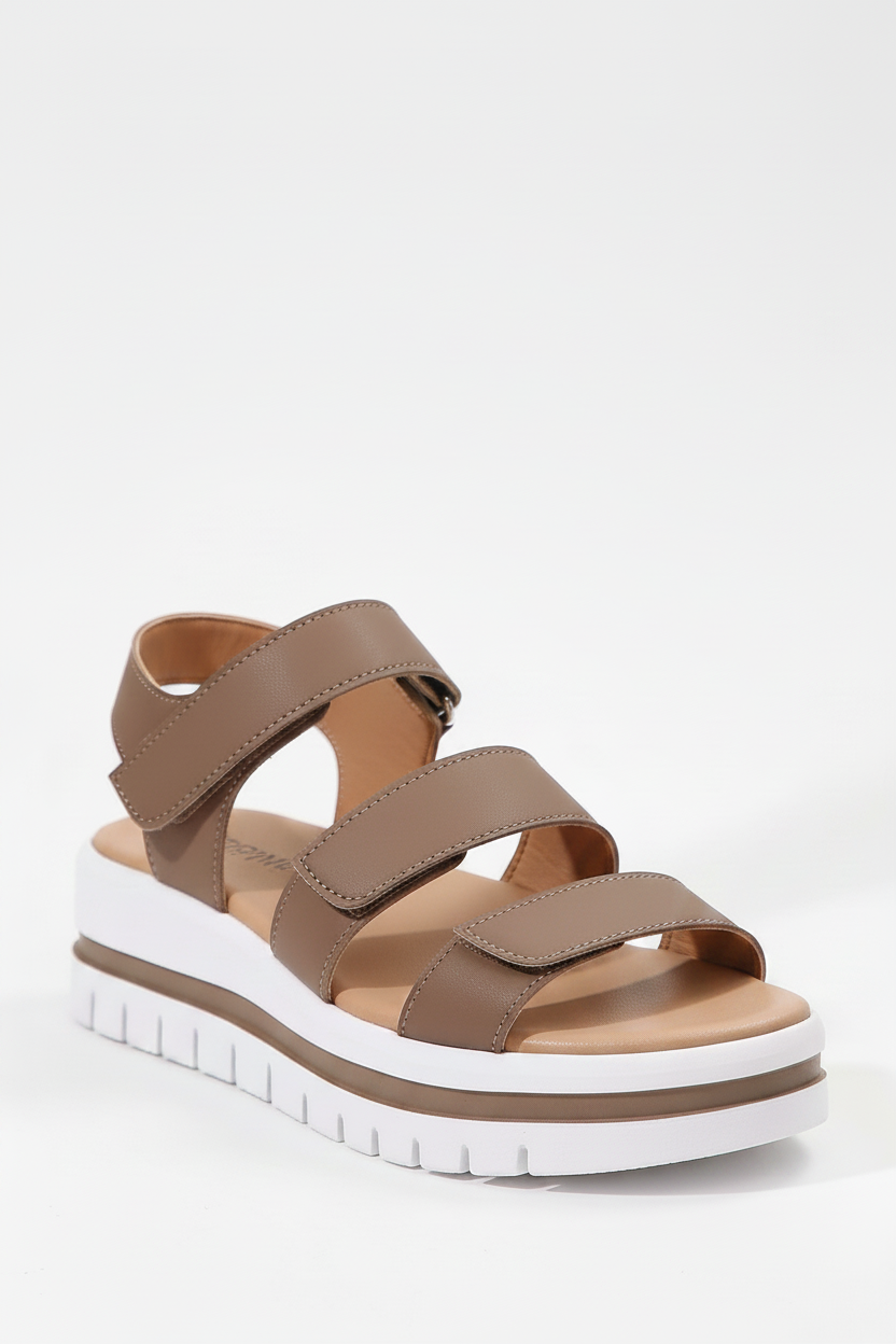 Cameo Platform Sandals for Women | Chic PU Leather, Triple Band Design