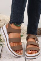 Cameo Platform Sandals for Women | Chic PU Leather, Triple Band Design