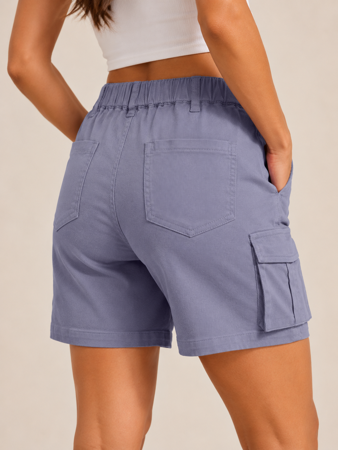 Daphne Bermuda Shorts Women | High-Waist, Elastic Waist, Six Pockets