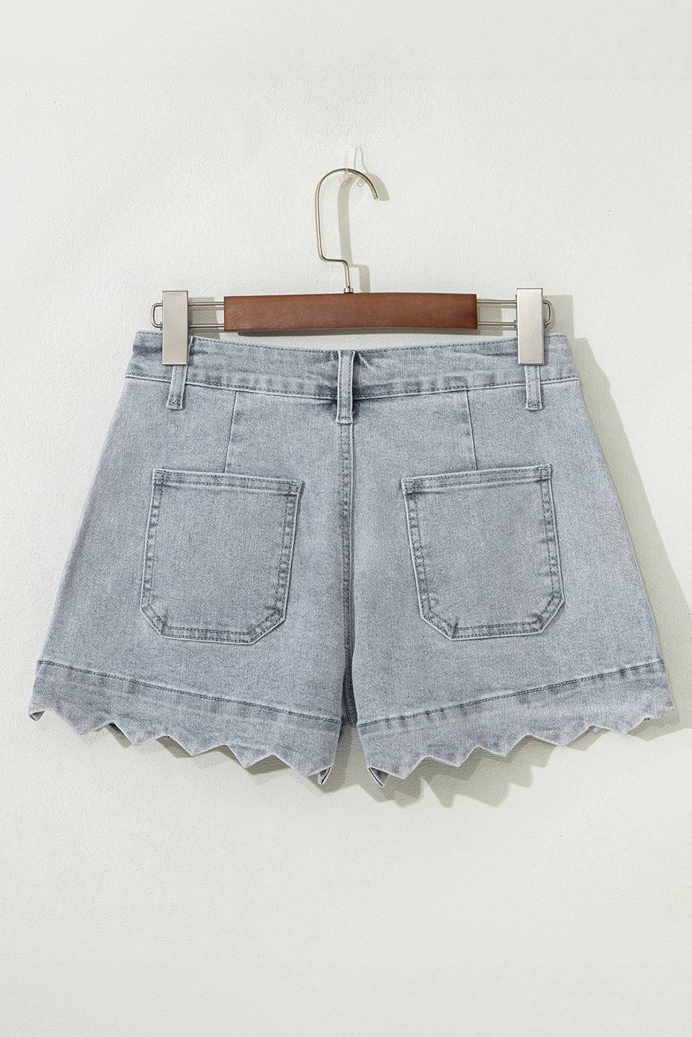 Dusk Ladies Denim Shorts | High Waist, Scalloped Hem