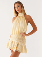 Haven Ruched Mini Dress | Halter Neck, Open Back