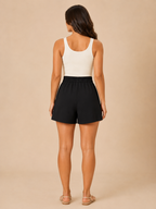 Jade High-Waist Ladies Shorts | Loose Fit, Zipper Closure