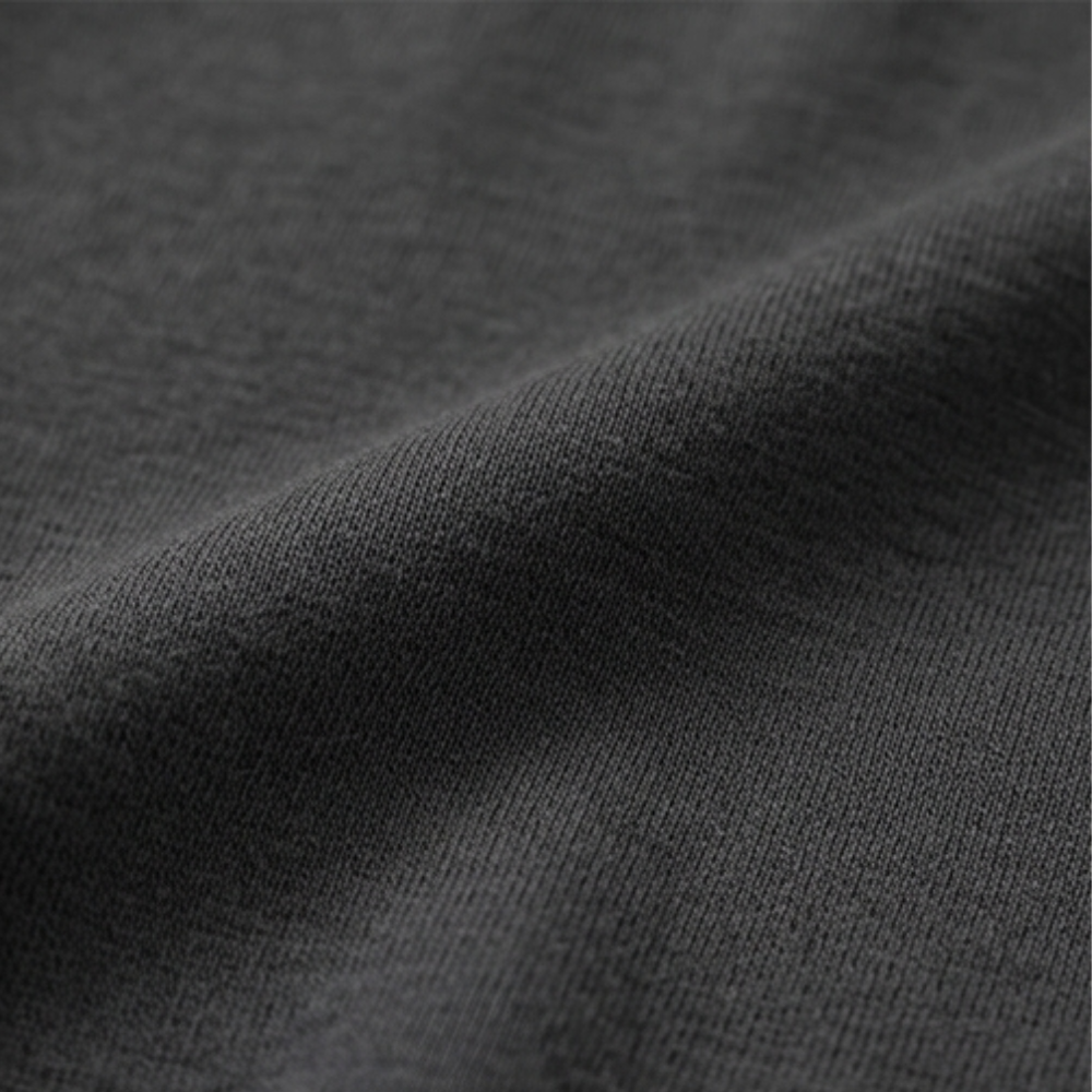 Heather grey knit fabric close-up for a midi dress