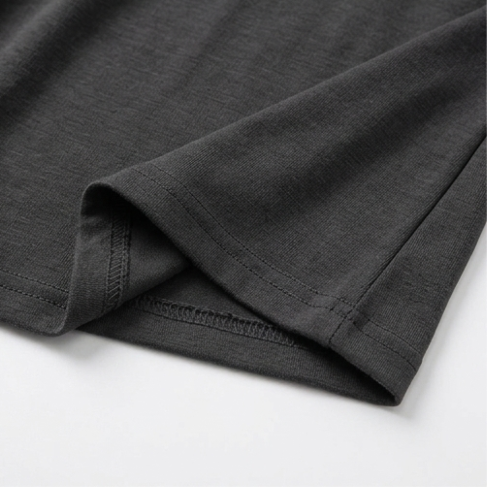 Heather grey midi dress sleeve hem and stitching detail