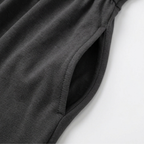 Heather grey midi dress side seam and hem stitching detail