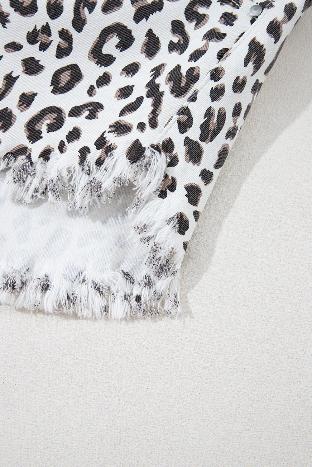 Luna Leopard Denim Shorts | High-Waisted, Frayed Hem for Women