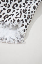 Luna Leopard Denim Shorts | High-Waisted, Frayed Hem for Women