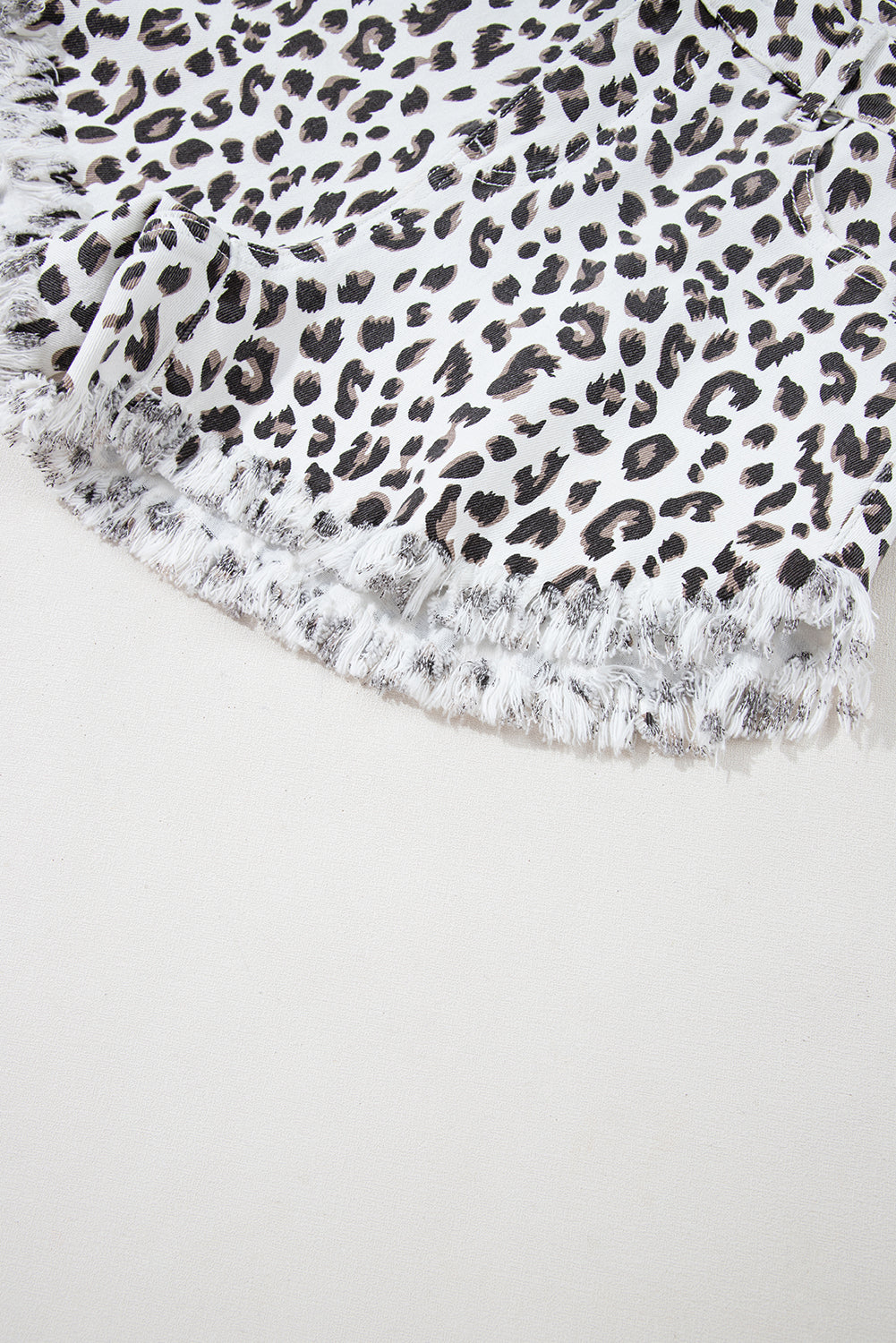 Luna Leopard Denim Shorts | High-Waisted, Frayed Hem for Women