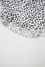 Luna Leopard Denim Shorts | High-Waisted, Frayed Hem for Women