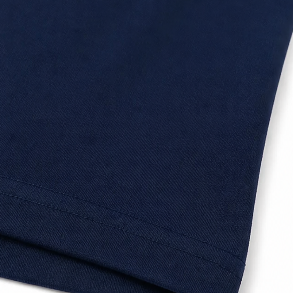 Navy skirt hem with neat stitched edge