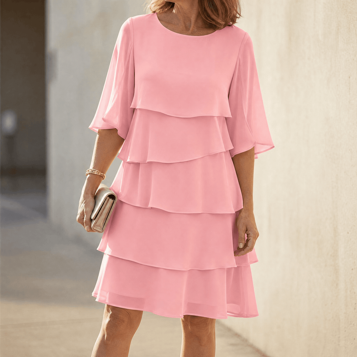 Florelle – Women's Layered Ruffle Dress Black
