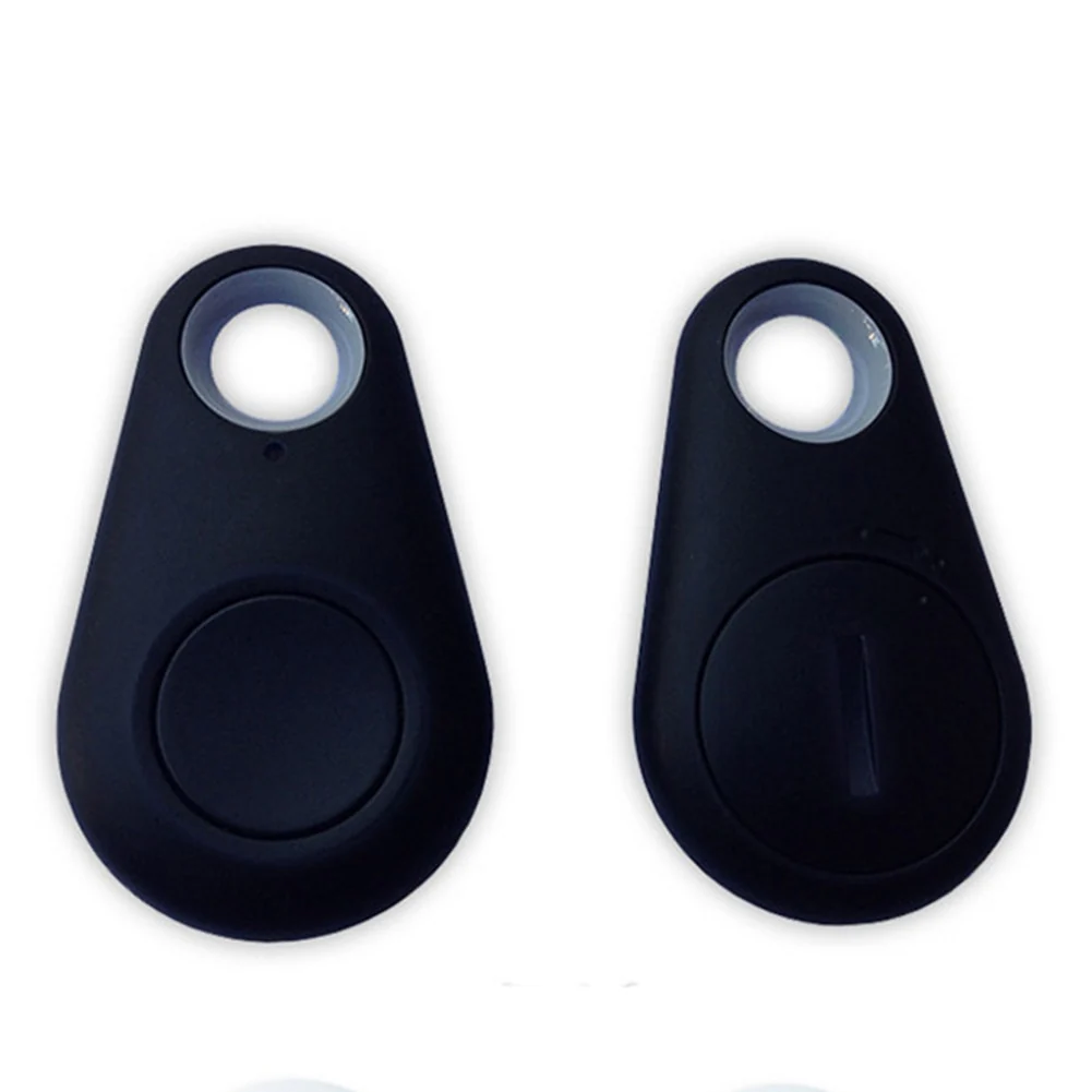 Kids GPS tracker key fobs in dark blue, round SOS button detail