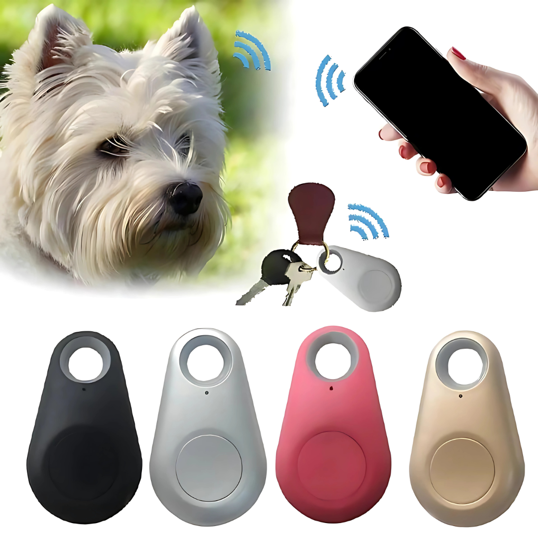 Mini GPS tracker key finder, set of four colors: black, gray, red, beige.