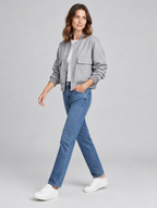 Women's Pamelo button-up bomber jacket – side view