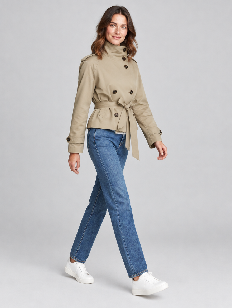 Women's Bersh cropped military jacket – side view
