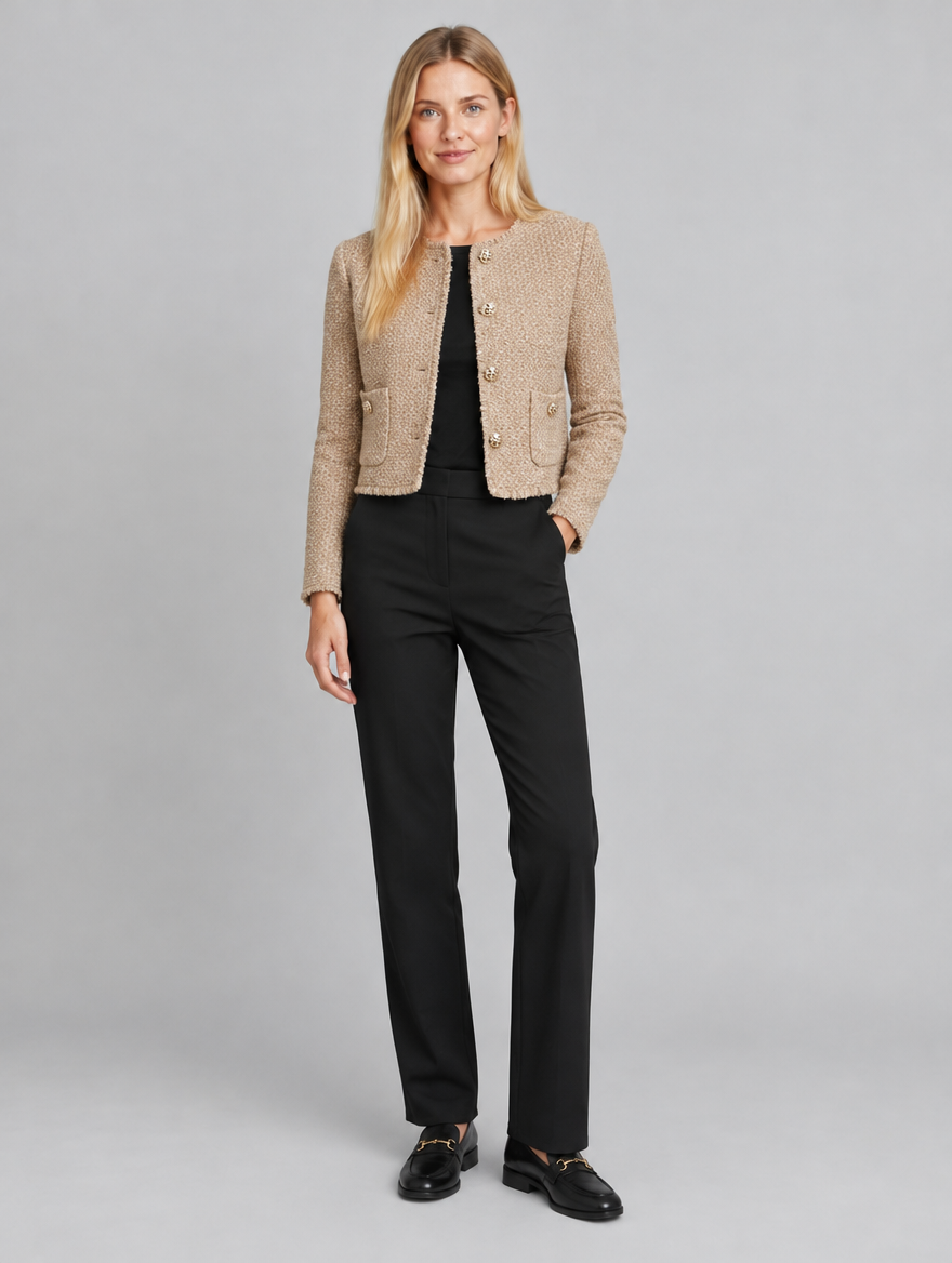 Women's Inspire cropped tweed jacket – front view