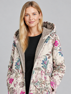 Women's Amore floral print hooded jacket – close-up