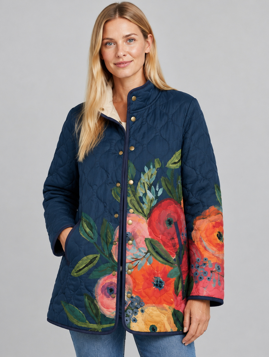 Women's Wearbella floral print quilted jacket – close-up