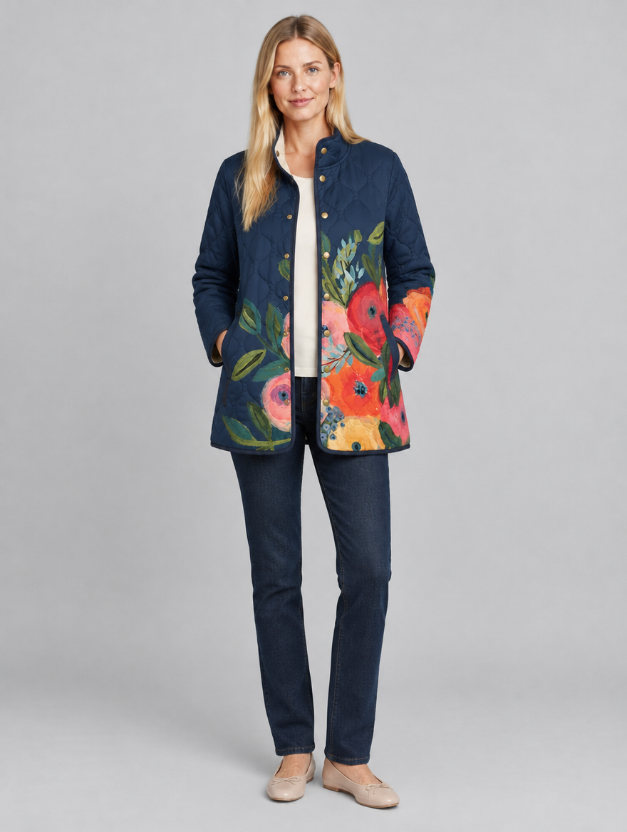 Women's Wearbella floral print quilted jacket – front view