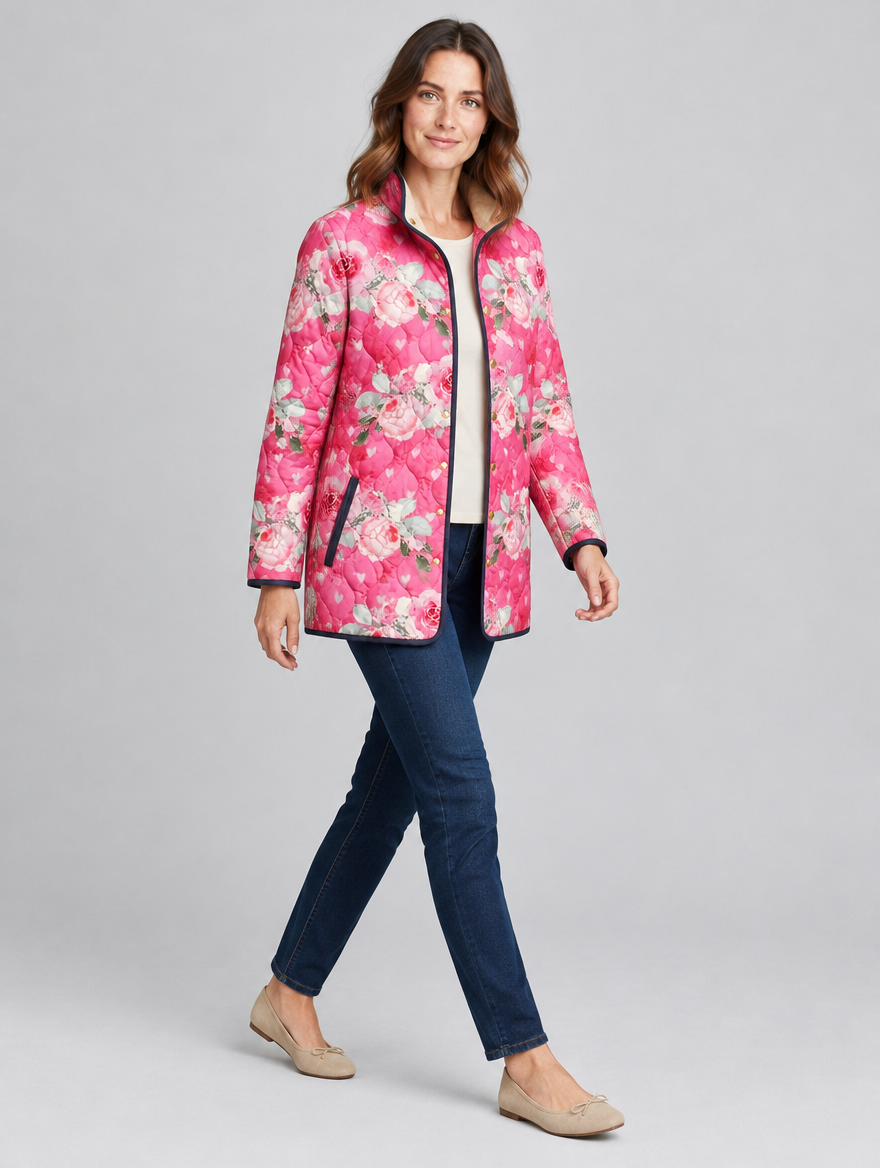 Women's Wearbella floral print quilted jacket – side view