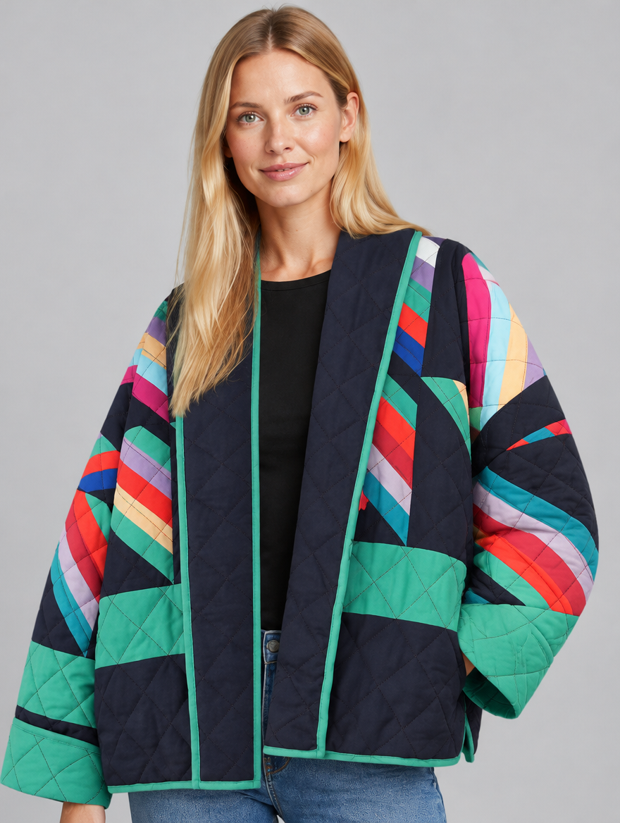 Women's Luna geometric quilted jacket – close-up