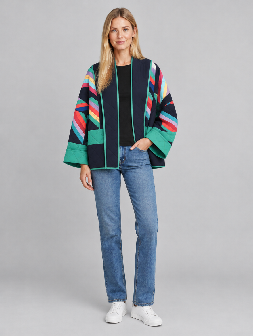 Women's Luna geometric quilted jacket – front view
