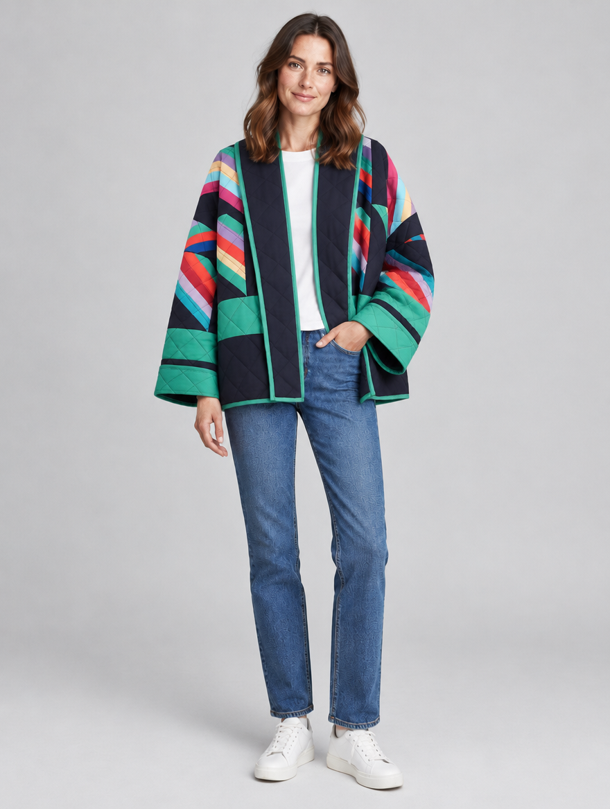 Women's Luna geometric quilted jacket – front view