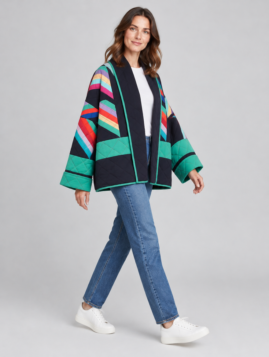 Women's Luna geometric quilted jacket – side view