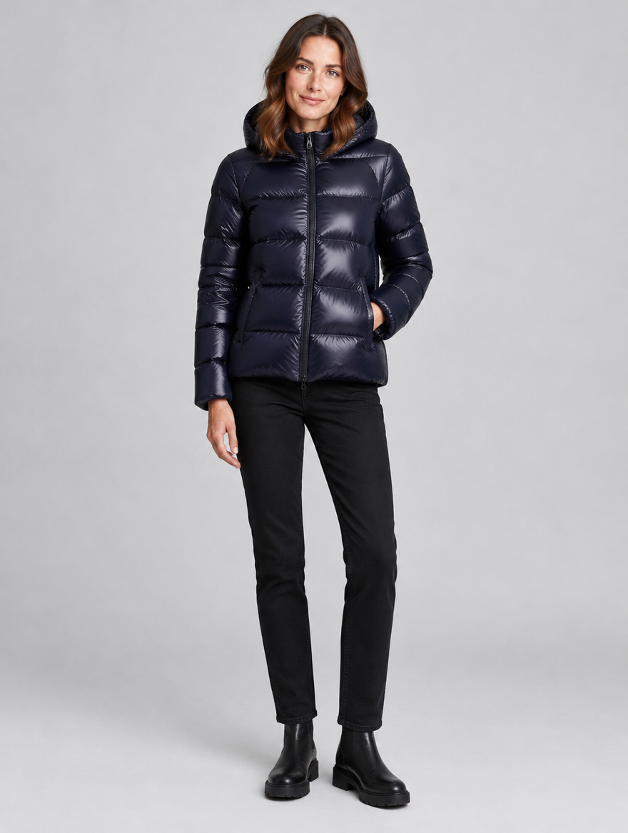 Women's Luna hooded puffer jacket – front view