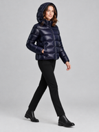 Women's Luna hooded puffer jacket – side view
