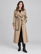 Women's Chame long belted trench coat – front view