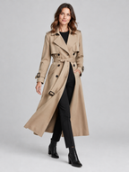 Women's Chame long belted trench coat – side view