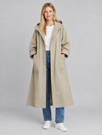 Women's Flore long hooded trench coat – front view