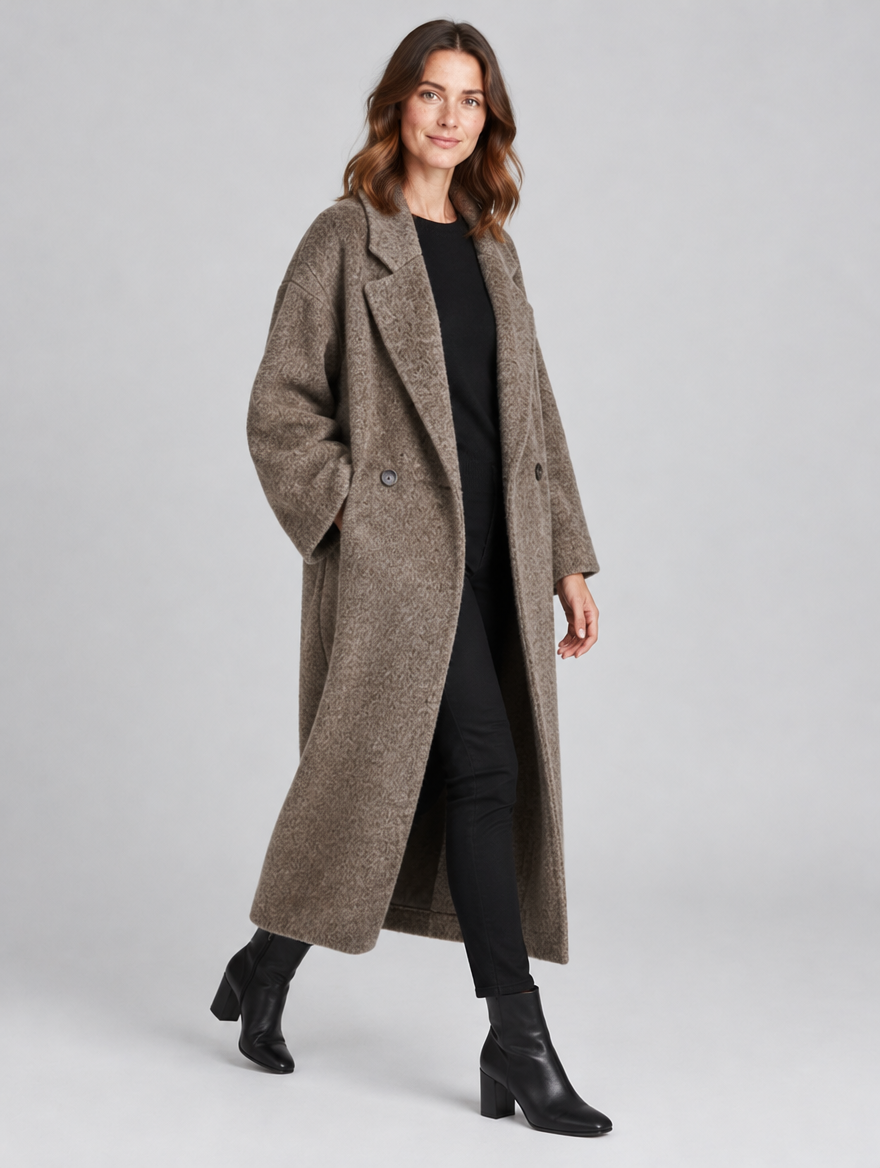 Women's Sephira long oversized coat – side view