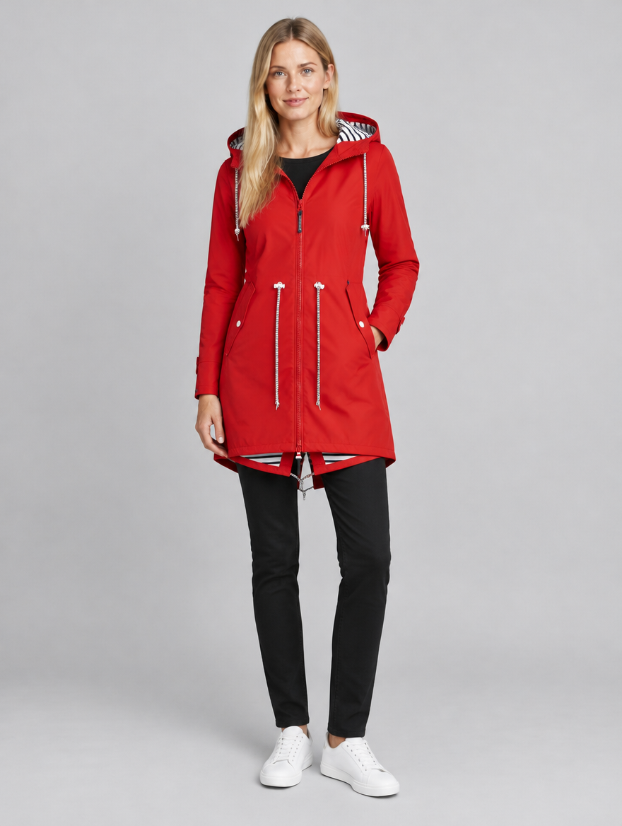 Women's Pamelo longline hooded jacket – front view
