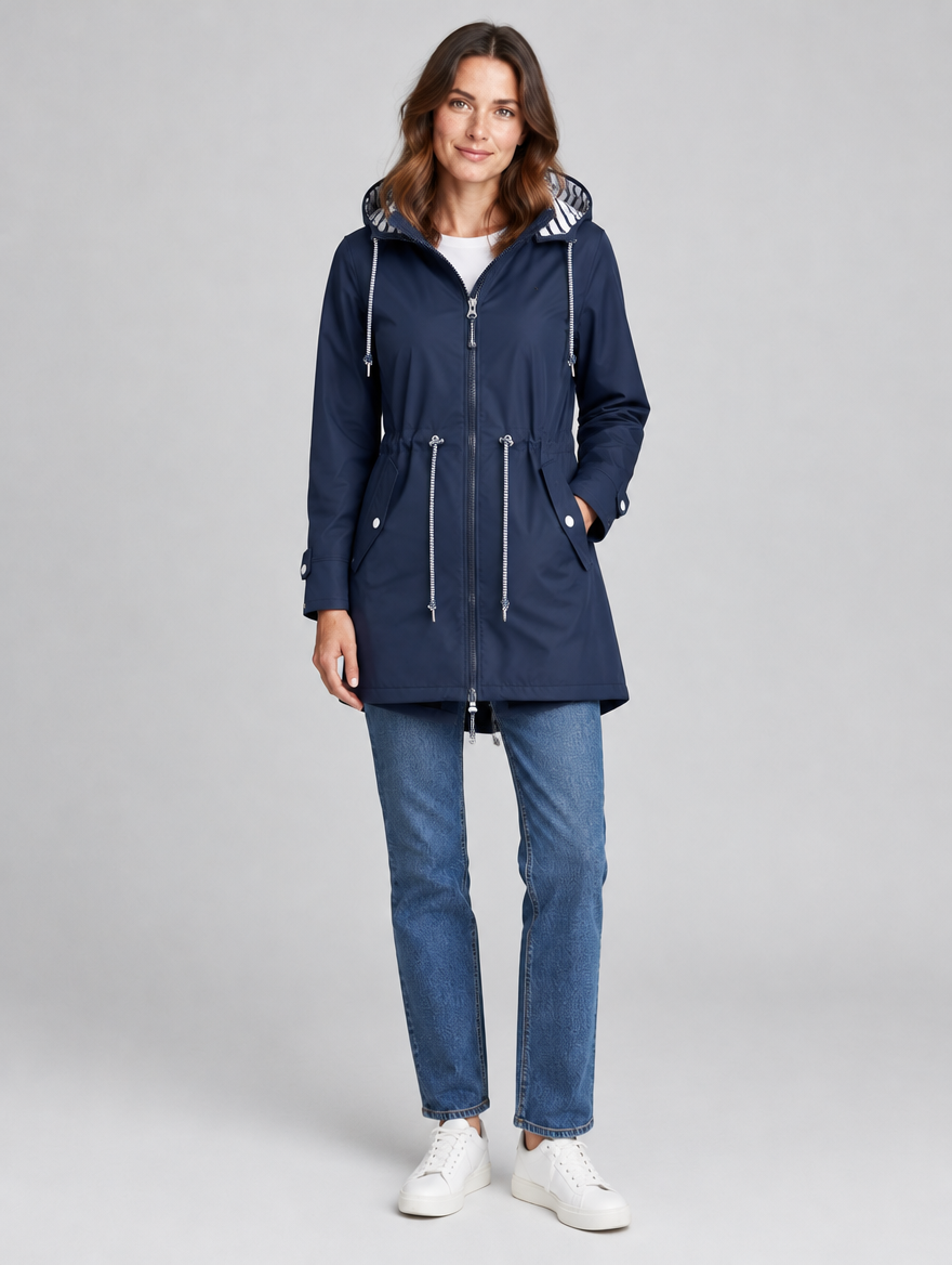 Women's Pamelo longline hooded jacket – front view