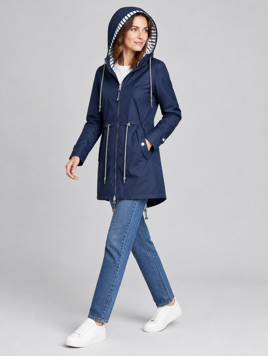 Women's Pamelo longline hooded jacket – side view