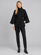 Women's Zahara wrap coat with high collar – front view