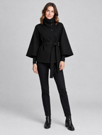 Women's Zahara wrap coat with high collar – front view